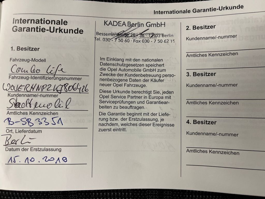 Opel Combo Kombi 1,2 l 81 kw