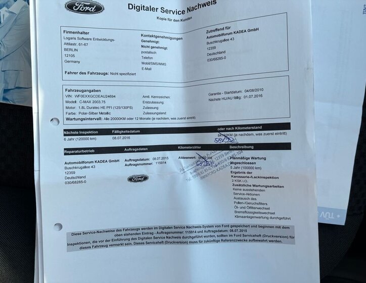 Ford C-MAX Kombi 1,8 l 92 kw