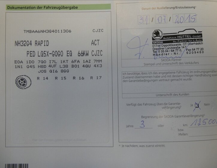 Škoda Rapid Sedan / Limuzína 1,2 l 66 kw