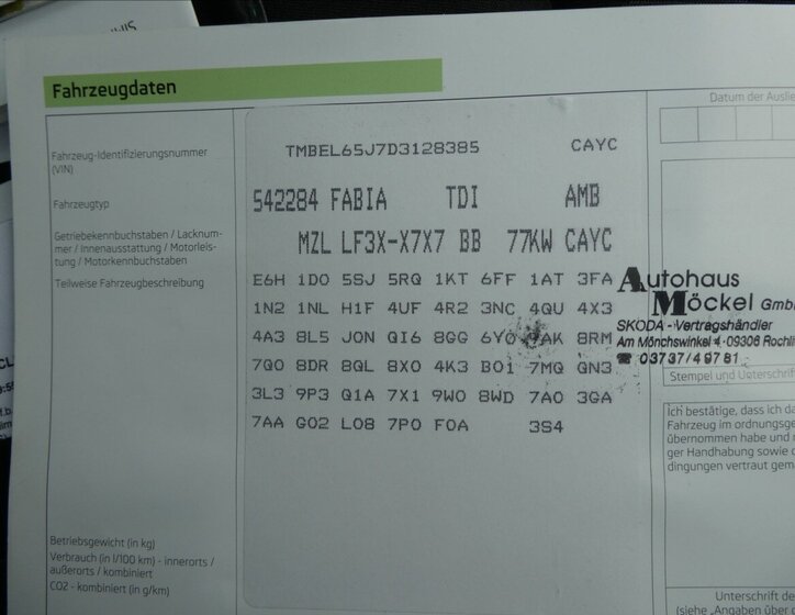 Škoda Fabia Hatchback 1,6 l 77 kw