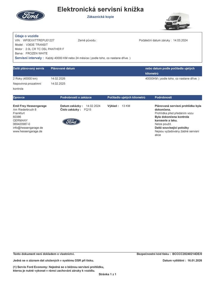 Ford Transit Skříň 2,0 l 96 kw