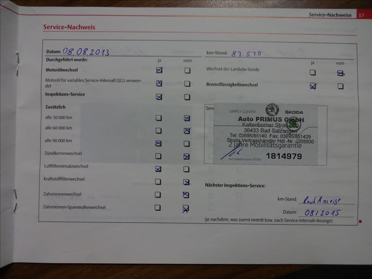 Škoda Octavia Kombi 1,6 l 75 kw