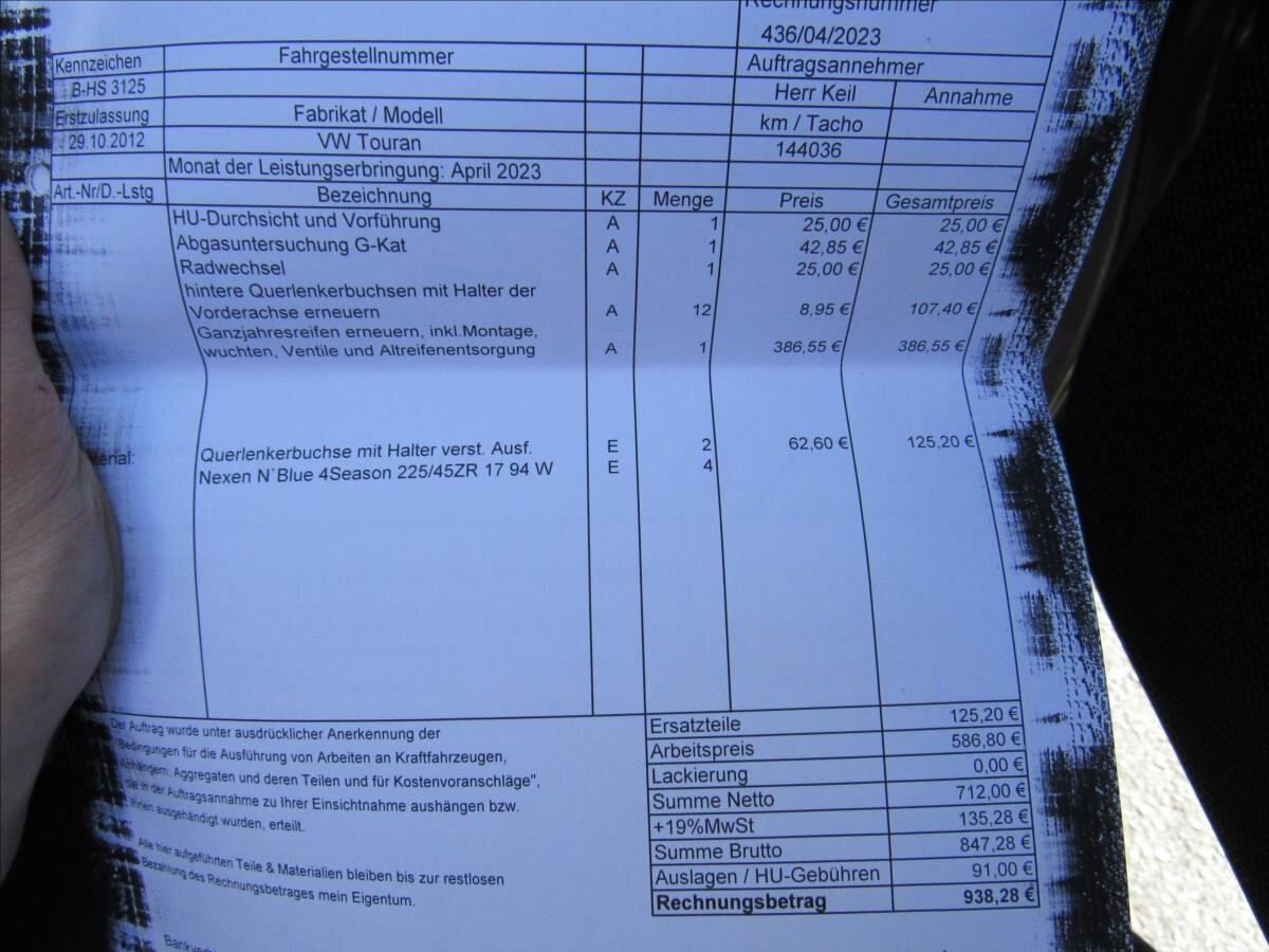 Volkswagen Touran Kombi 1,4 l 103 kw