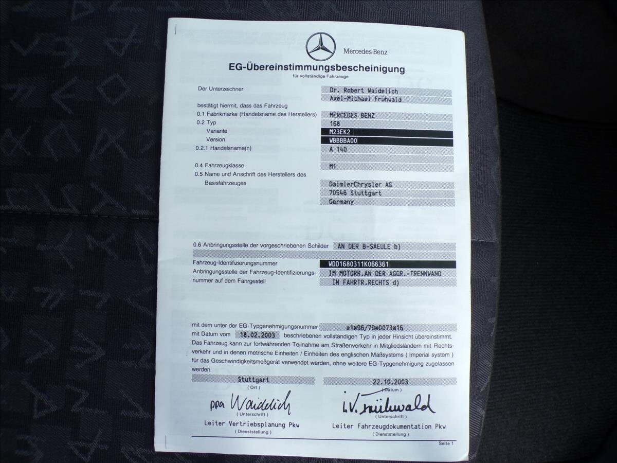 Mercedes-Benz Třídy A Kombi 1,6 l 60 kw