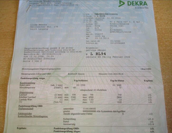 Škoda Fabia Kombi 1,2 l 77 kw