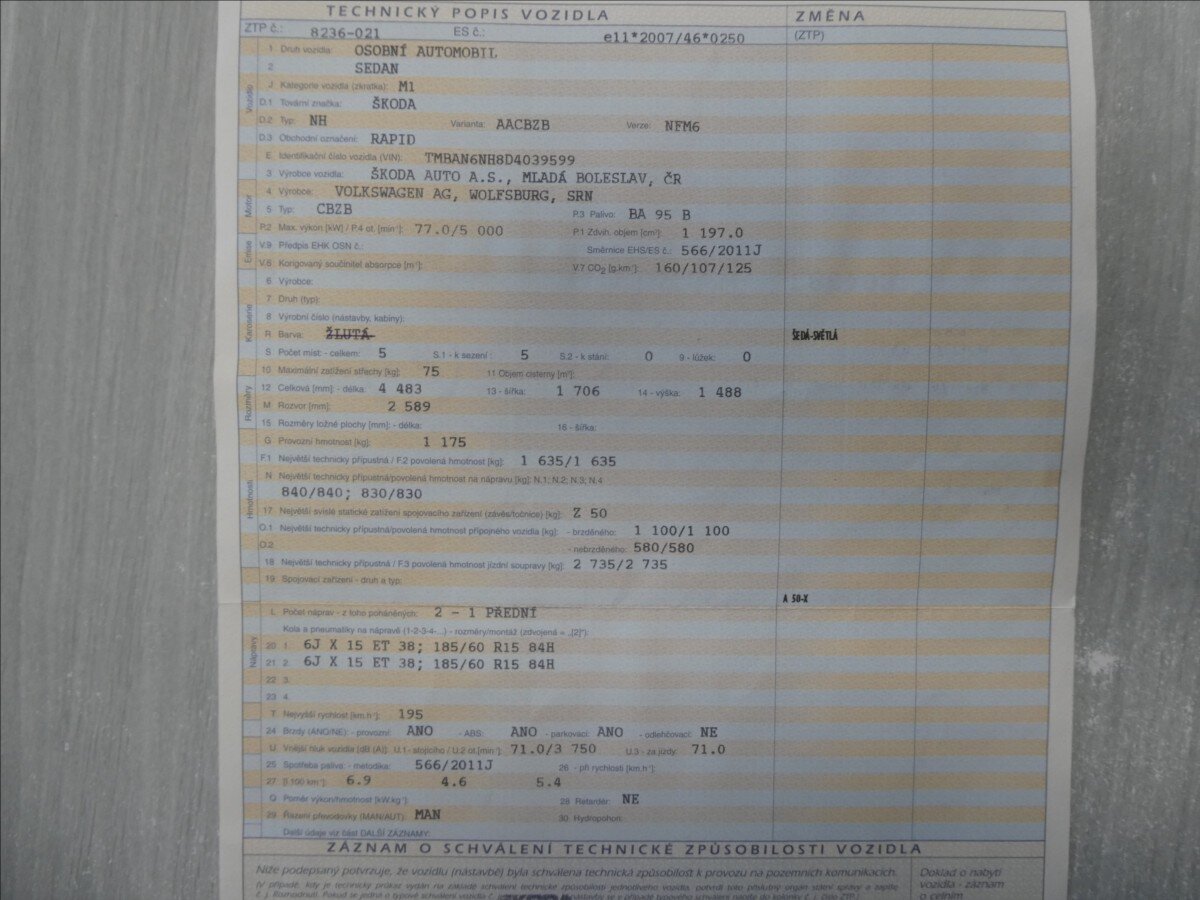 Škoda Rapid Sedan / Limuzína 1,2 l 77 kw