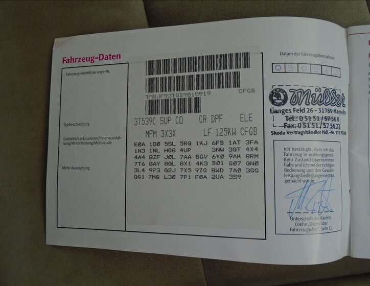 Škoda Superb Kombi 2,0 l 125 kw