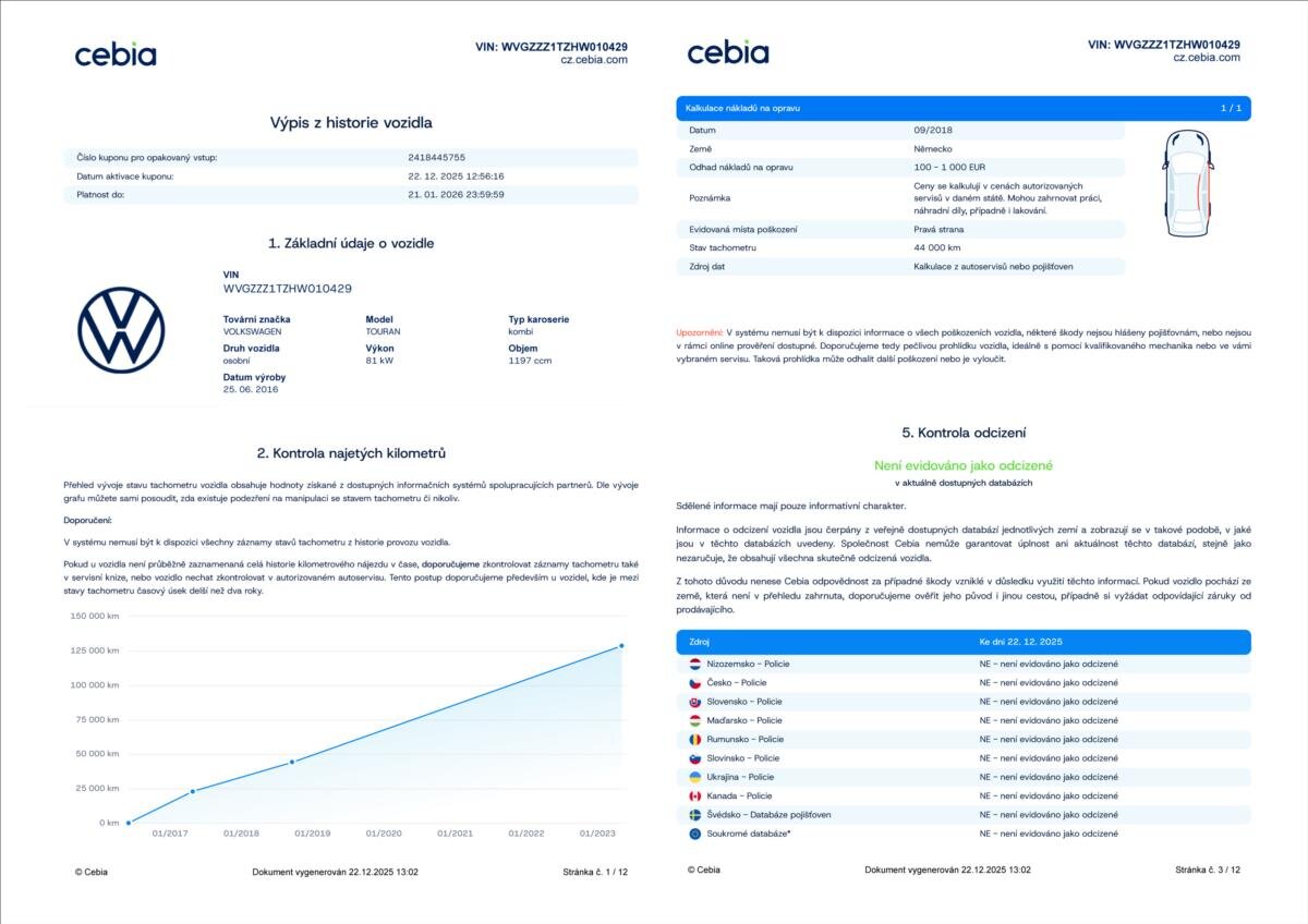 Volkswagen Touran MPV 1,2 l 81 kw