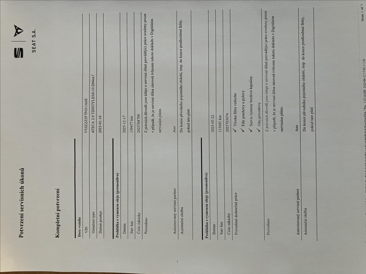 Seat Ateca SUV / Terénní 2,0 l 110 kw