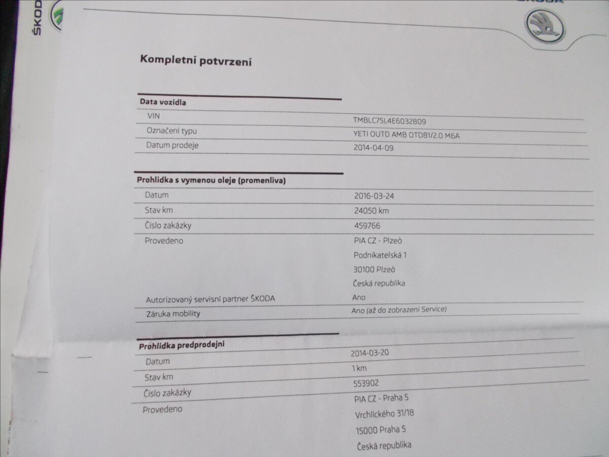 Škoda Yeti SUV / Terénní 2,0 l 81 kw