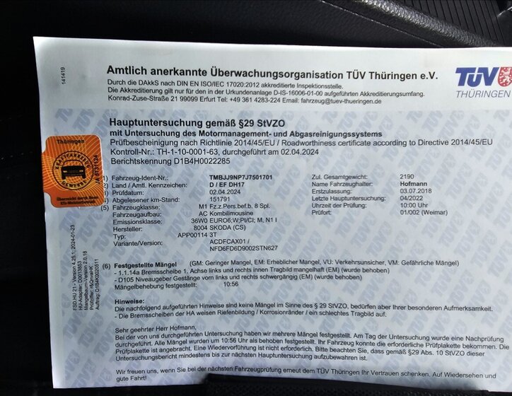 Škoda Superb Kombi 2,0 l 140 kw