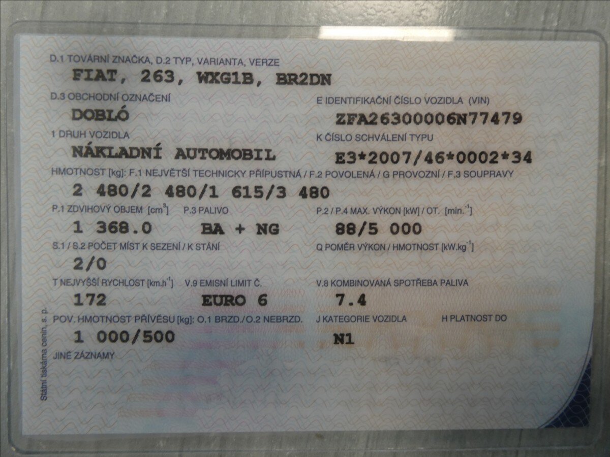 Fiat Dobló cargo Pick-up 1,4 l 88 kw