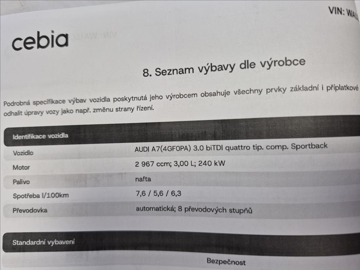 Audi A7 Hatchback 3,0 l 240 kw