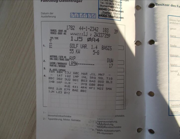 Volkswagen Golf Kombi 1,4 l 55 kw