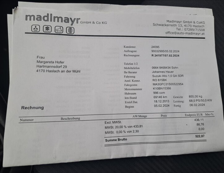 Suzuki Alto Hatchback 996,0 50 kw