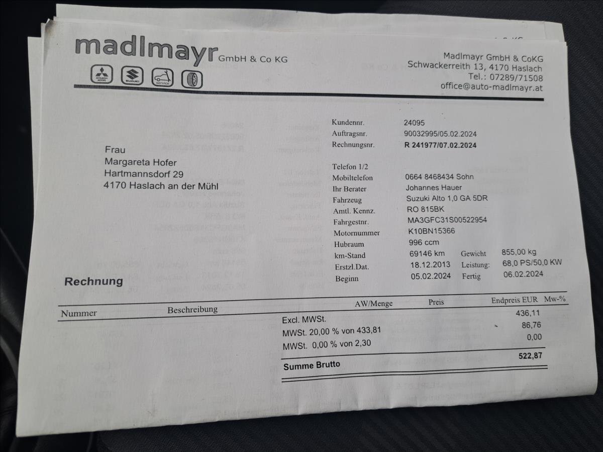 Suzuki Alto Hatchback 996,0 50 kw