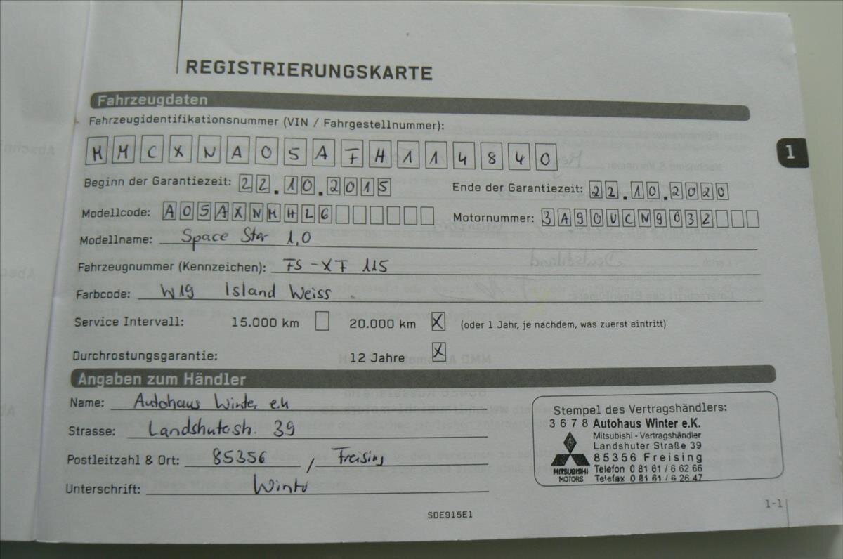 Mitsubishi Space Star Hatchback 999,0 52 kw