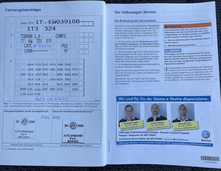 Volkswagen Touran MPV 1,6 l 77 kw