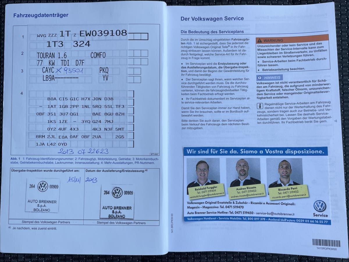 Volkswagen Touran MPV 1,6 l 77 kw