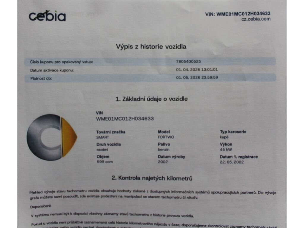 Smart Fortwo Hatchback 599,0 45 kw