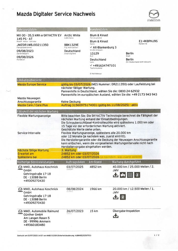 Mazda MX-30 SUV 0,0 107 kw