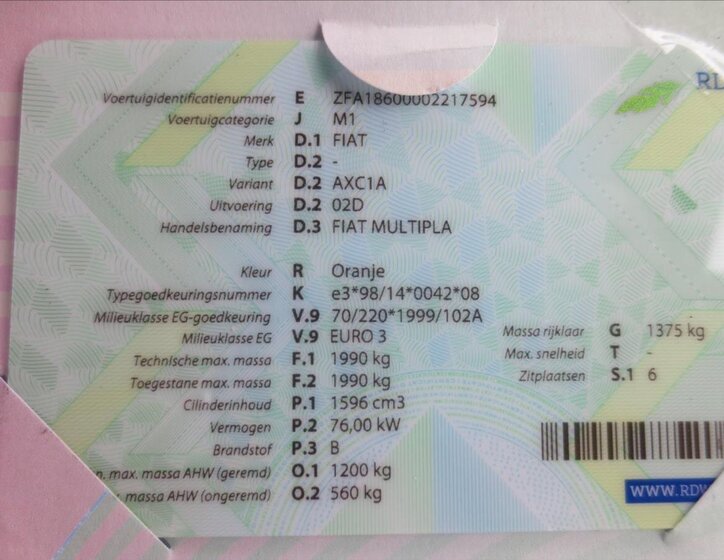 Fiat Multipla MPV 1,6 l 76 kw