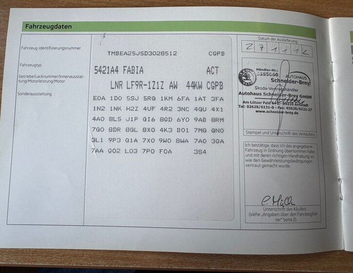 Škoda Fabia Hatchback 1,2 l 44 kw