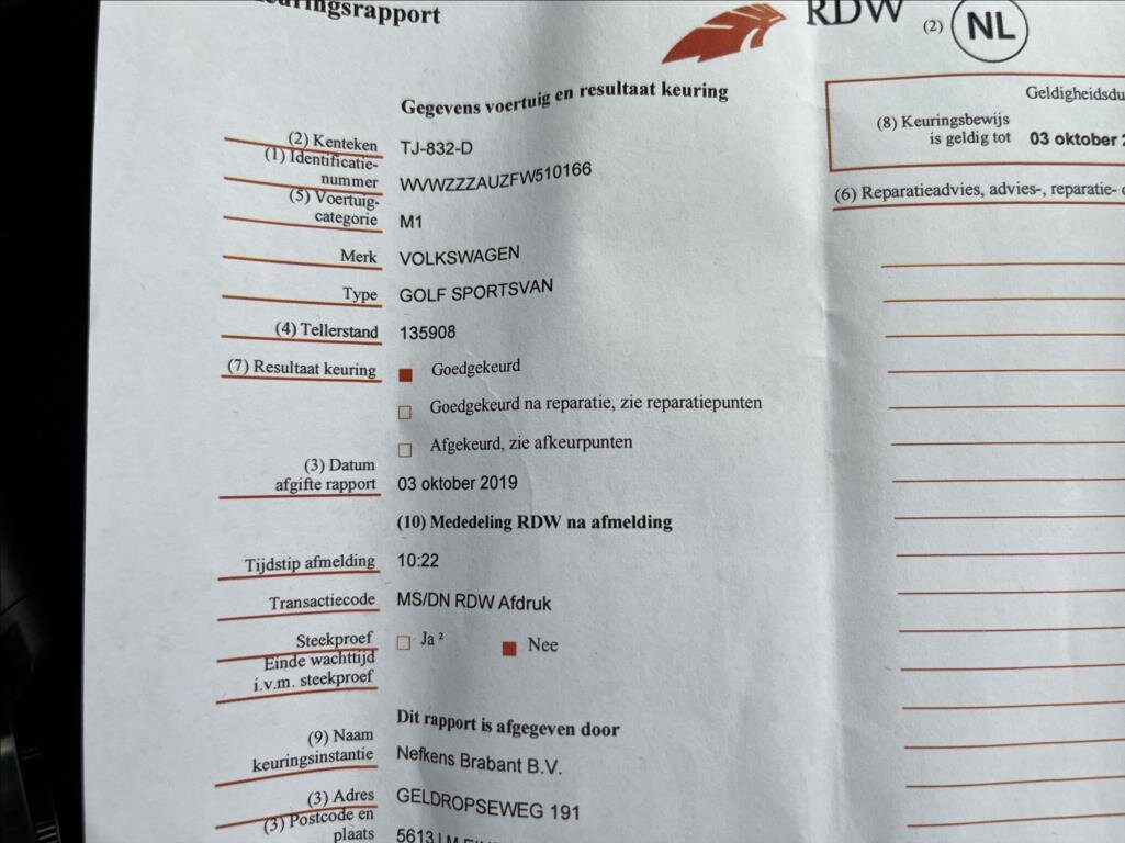 Volkswagen Golf Sportsvan MPV 1,6 l 81 kw