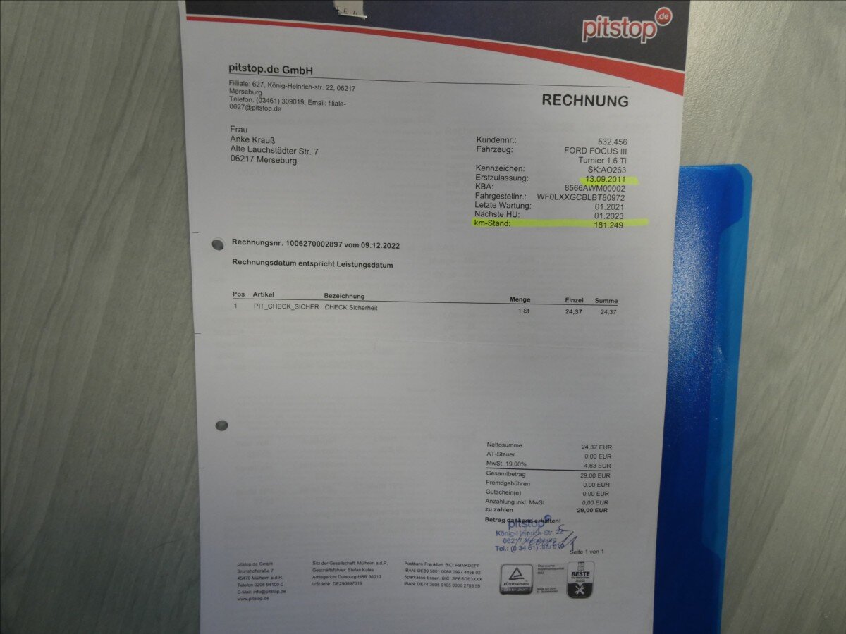 Ford Focus Kombi 1,6 l 92 kw