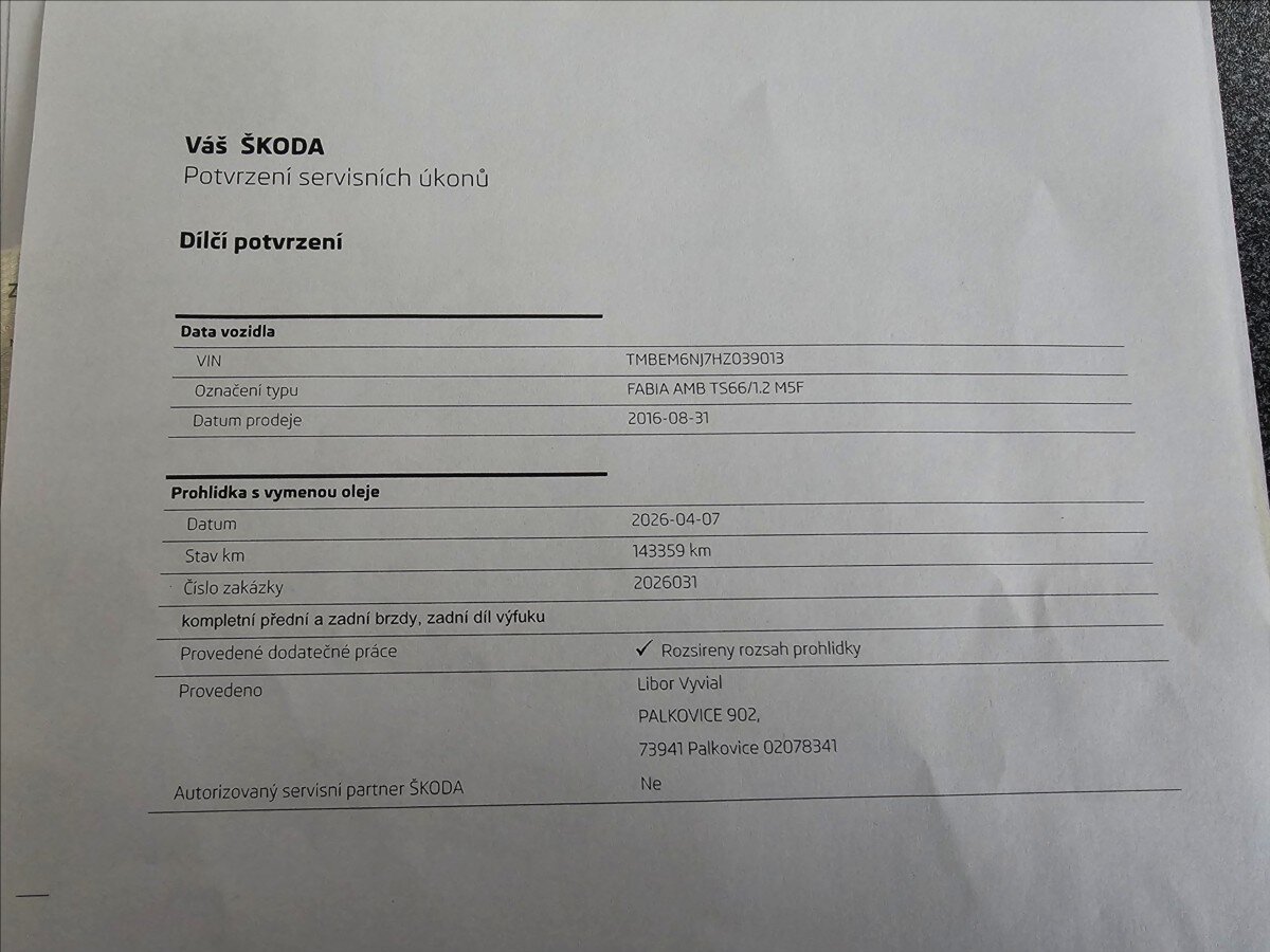 Škoda Fabia Hatchback 1,2 l 66 kw