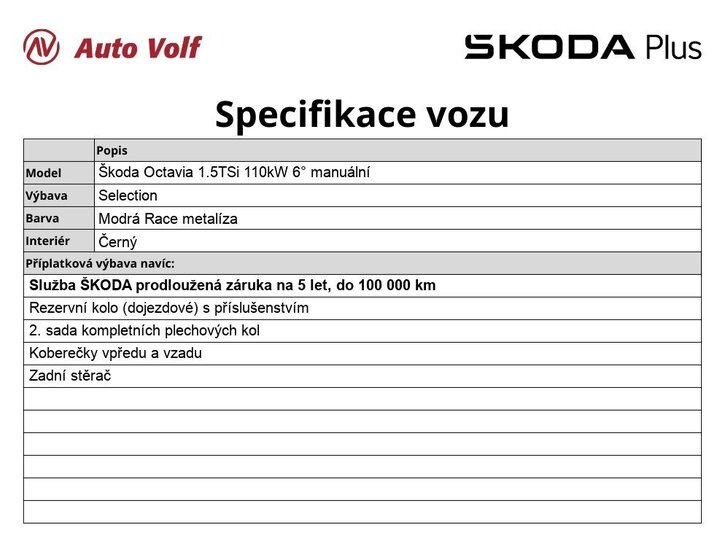 Škoda Octavia Liftback 1,5 l 110 kw