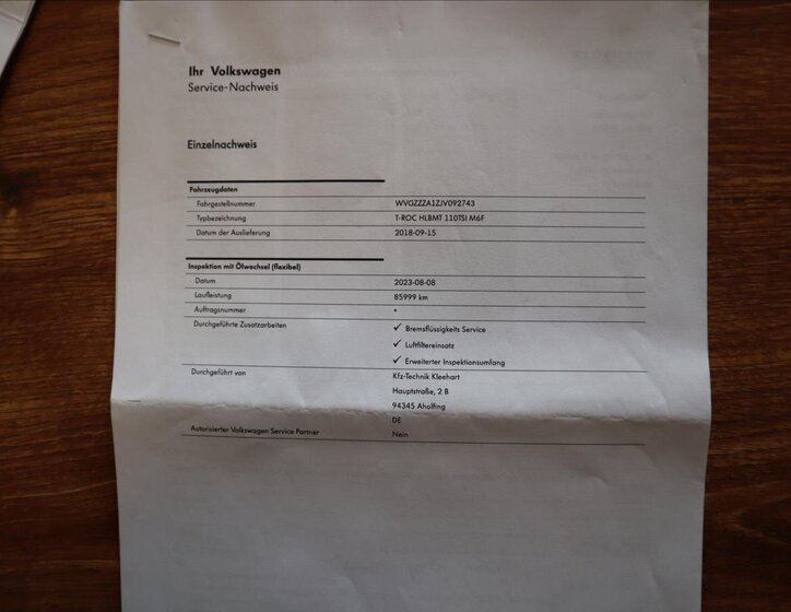 Volkswagen T-Roc CUV 1,5 l 110 kw