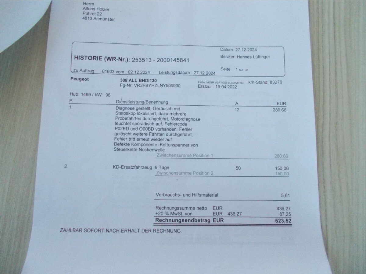 Peugeot 308 Hatchback 1,5 l 96 kw