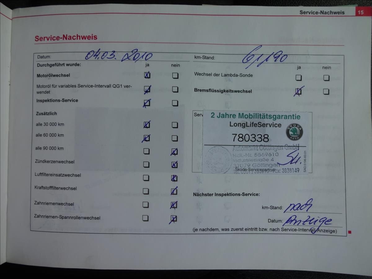 Škoda Octavia Kombi 2,0 l 103 kw