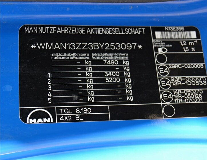 MAN Ostatní Valník 4,6 l 132 kw