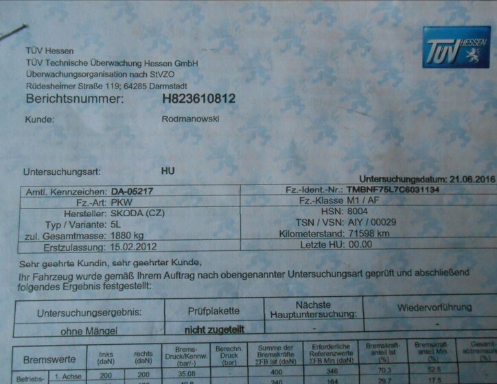 Škoda Yeti Kombi 1,2 l 77 kw