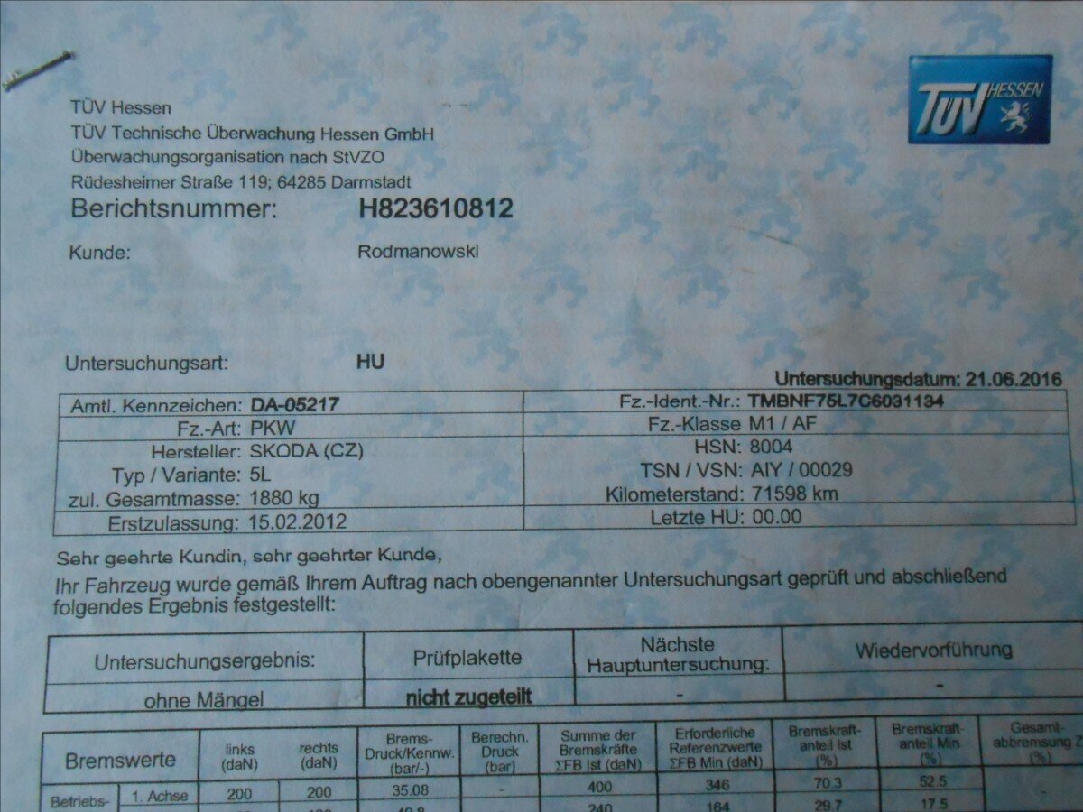 Škoda Yeti Kombi 1,2 l 77 kw