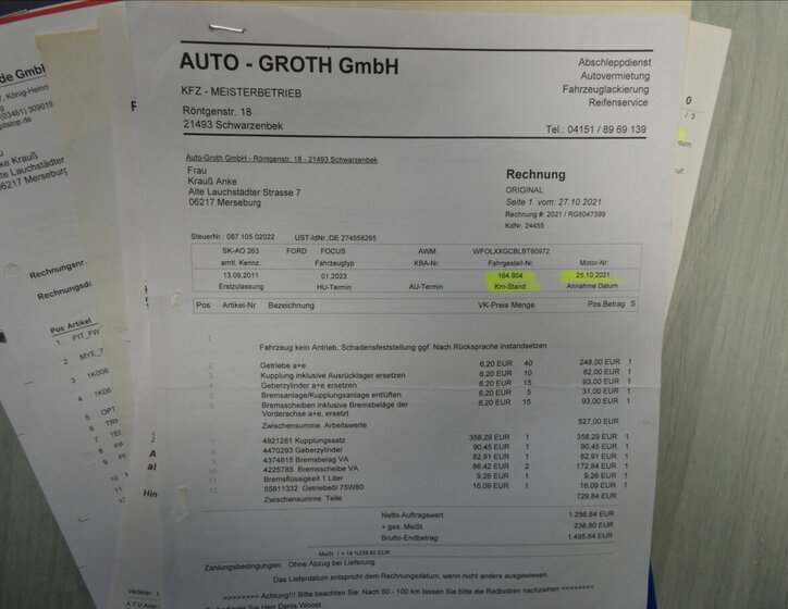 Ford Focus Kombi 1,6 l 92 kw