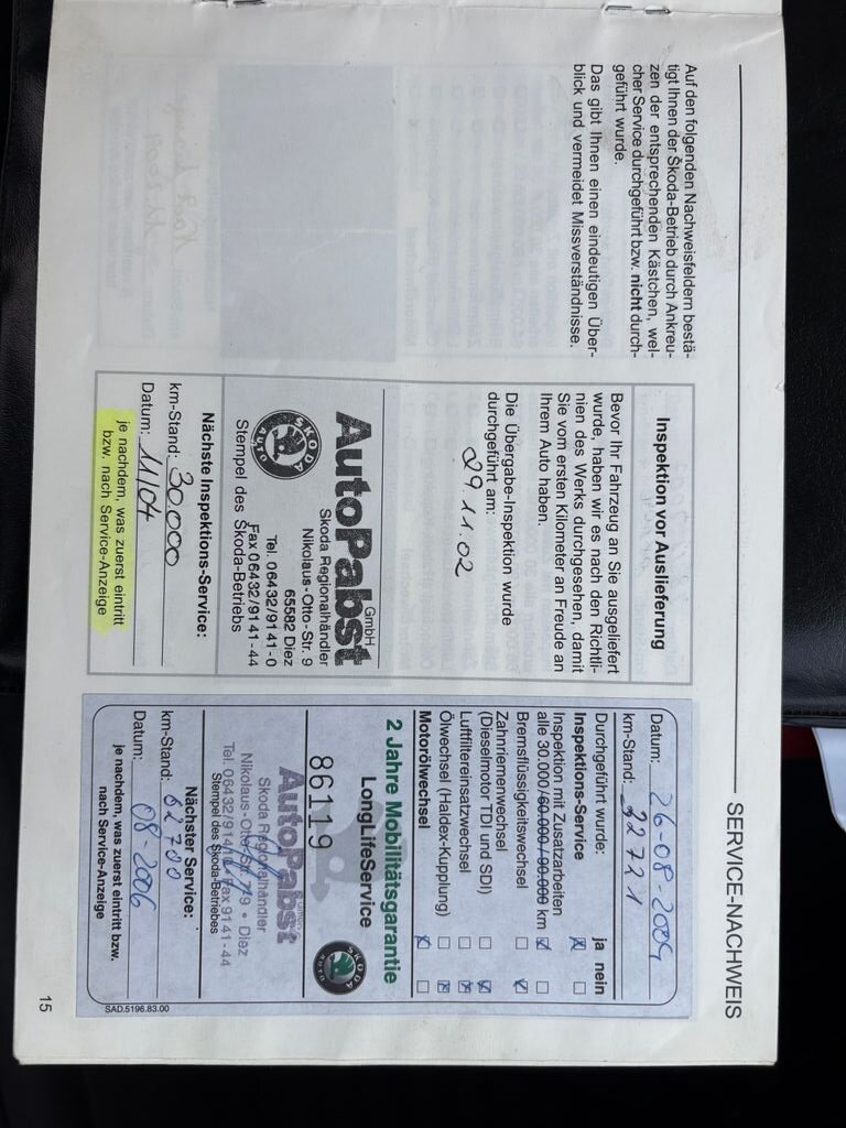 Škoda Octavia Liftback 2,0 l 85 kw