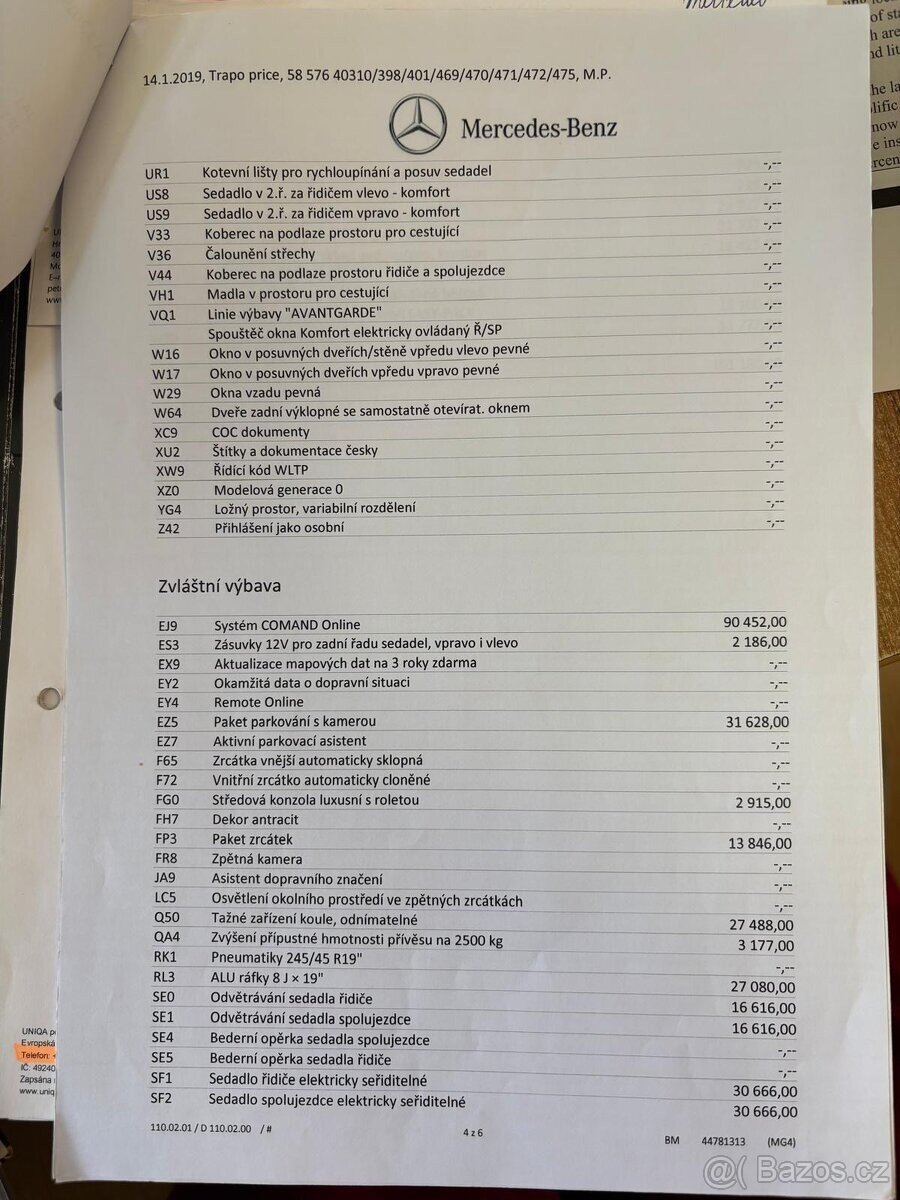 Mercedes-Benz Třídy V VAN / Minibus 0,0 140 kw