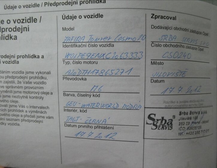 Opel Zafira MPV 2,0 l 121 kw