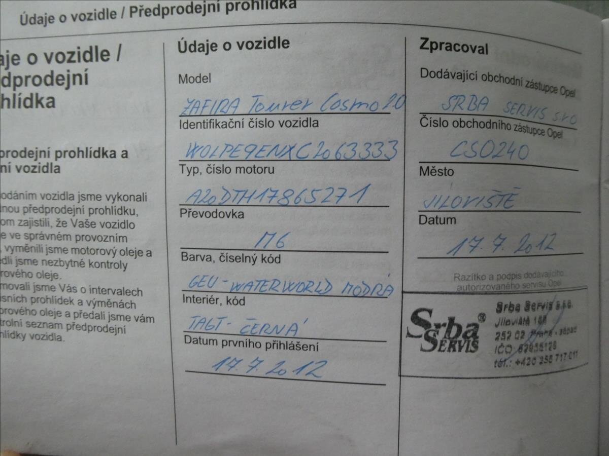 Opel Zafira MPV 2,0 l 121 kw