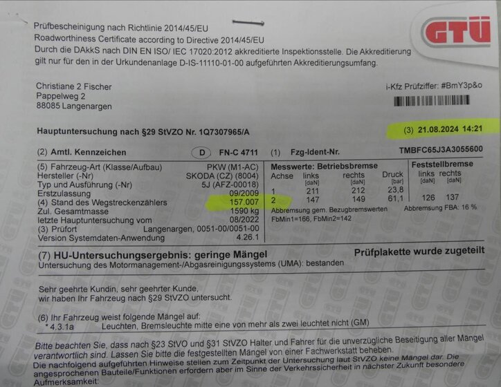 Škoda Fabia Kombi 1,4 l 63 kw