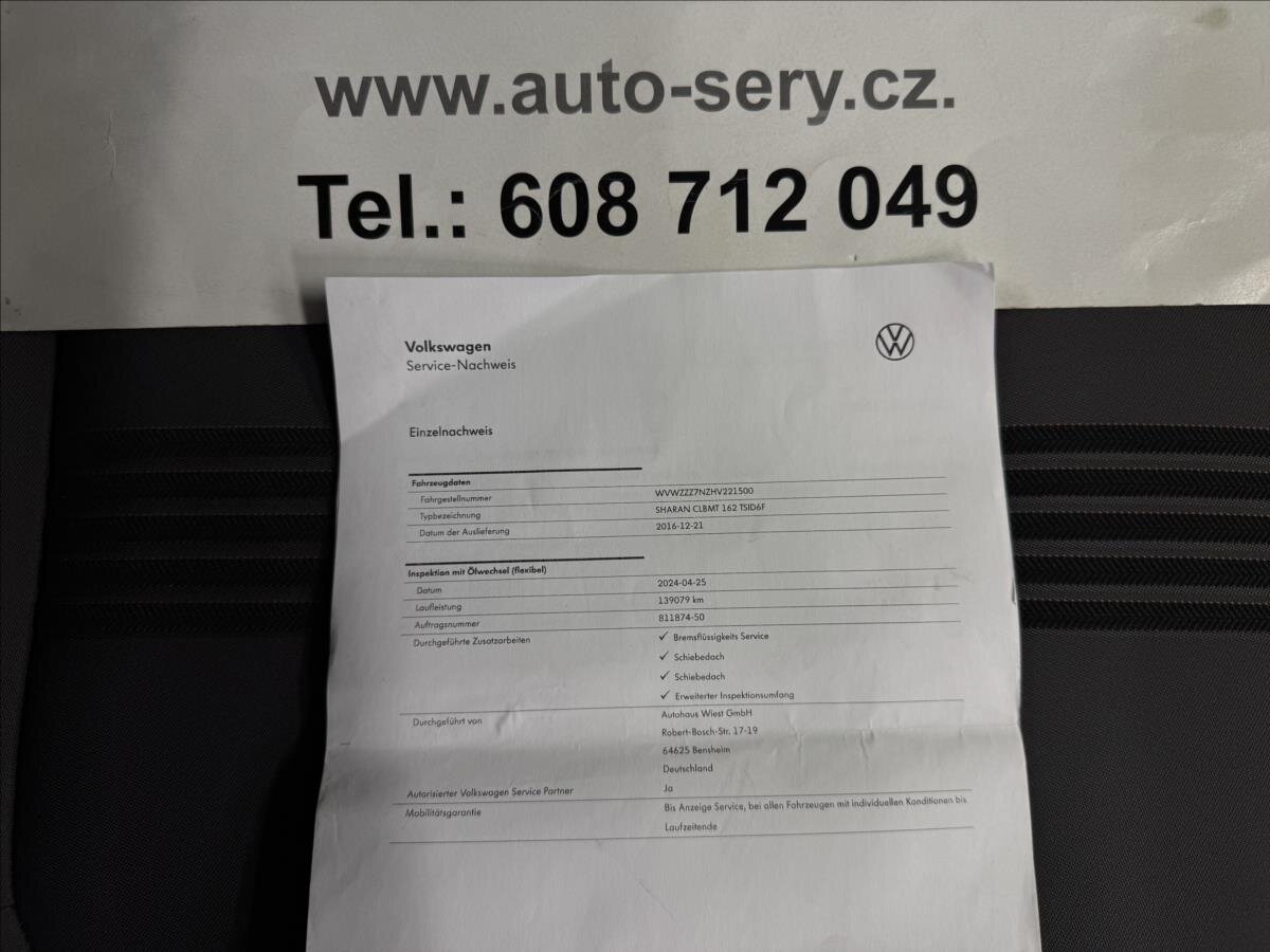 Volkswagen Sharan MPV 2,0 l 162 kw