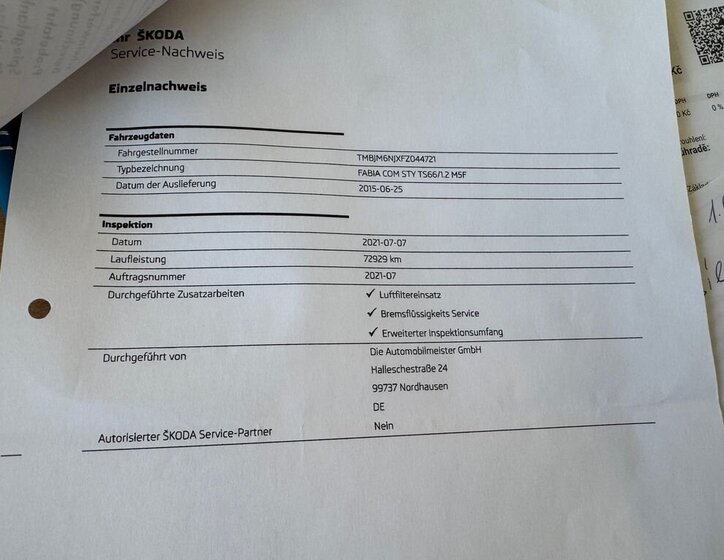 Škoda Fabia Kombi 1,2 l 66 kw