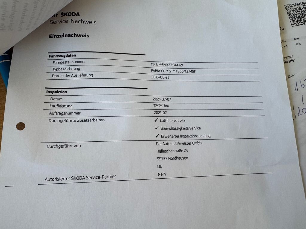 Škoda Fabia Kombi 1,2 l 66 kw