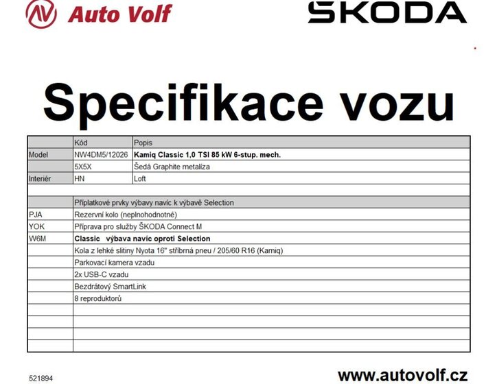 Škoda Kamiq SUV / Terénní 999,0 85 kw