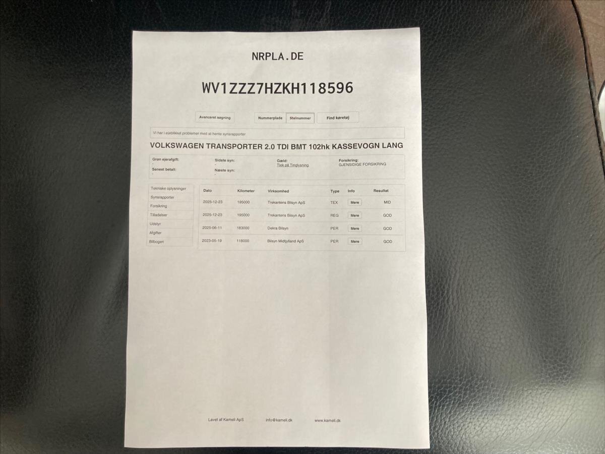 Volkswagen Transporter VAN / Minibus 2,0 l 84 kw