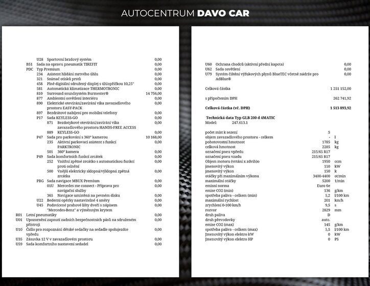 Mercedes-Benz GLB SUV / Terénní 2,0 l 110 kw