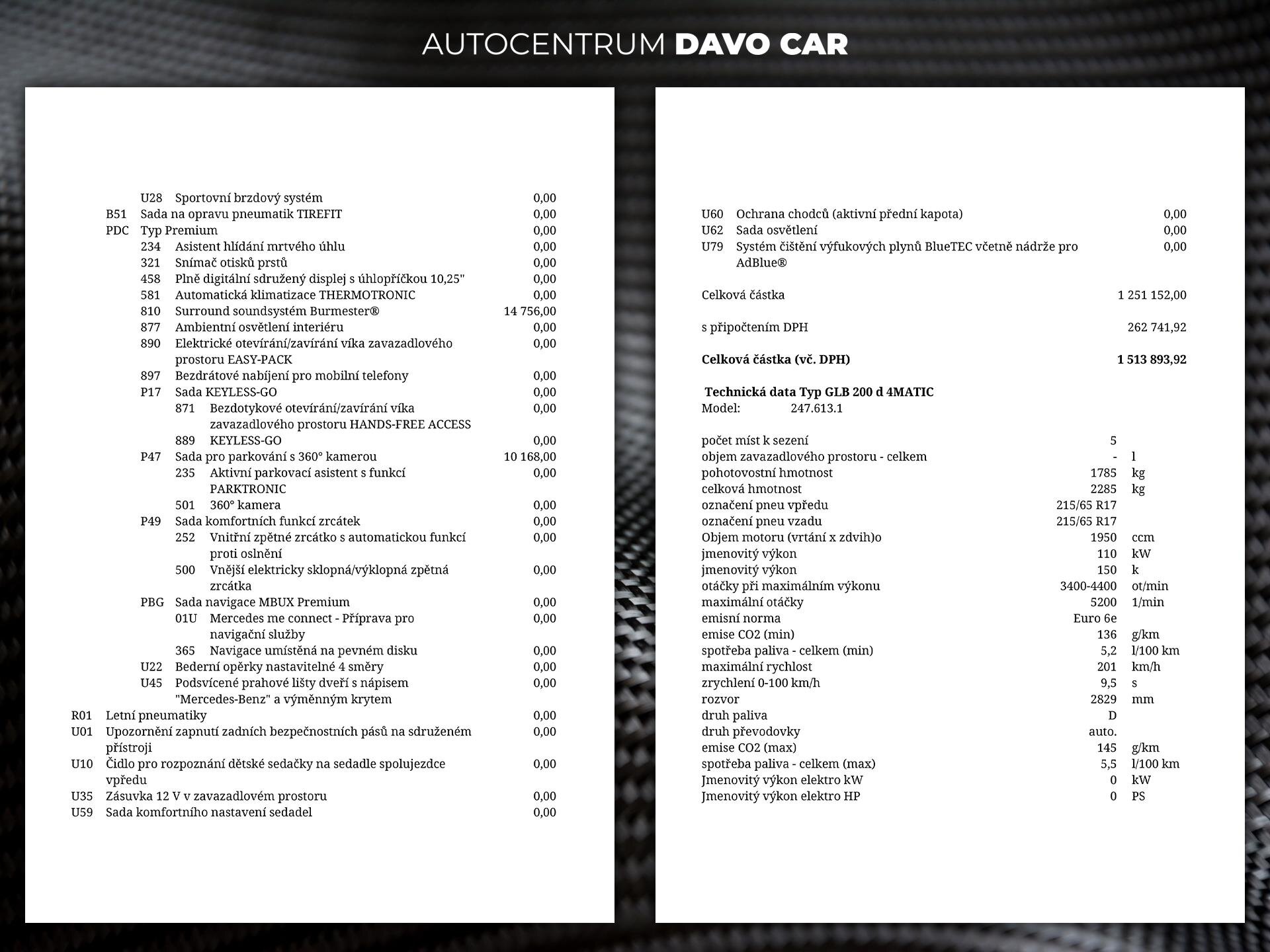 Mercedes-Benz GLB SUV / Terénní 2,0 l 110 kw